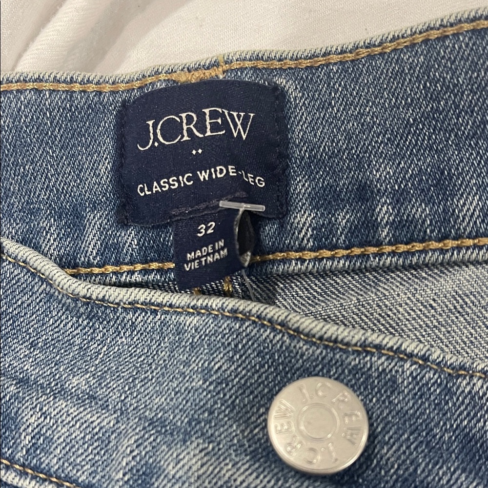 J.Crew Blue Denim Wide-Leg Jeans